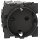 BASE DE ENCHUFE SCHUKO 16A NEGRA BTICINO LIVING NOW KG4141