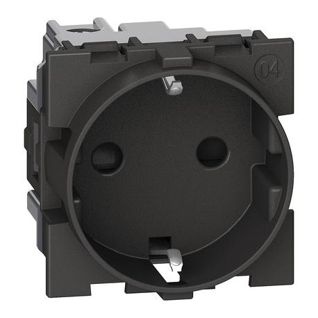 BASE DE ENCHUFE SCHUKO 16A NEGRA BTICINO LIVING NOW KG4141