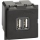 DOBLE CARGADOR USB 3A 5V BTICINO LIVING NOW K4285C2