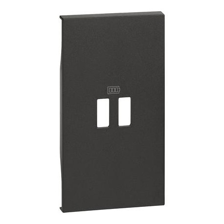 TAPA NEGRA PARA CARGADOR DOBLE USB BTICINO LIVING NOW KG12C