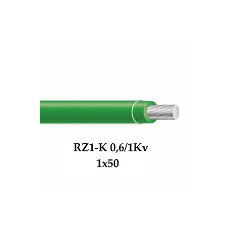 CABLE DE ALUMINIO UNIPOLAR 1x50MM2 RZ1 LIBRE HALOGENOS 1000V - PRECIO POR METROS