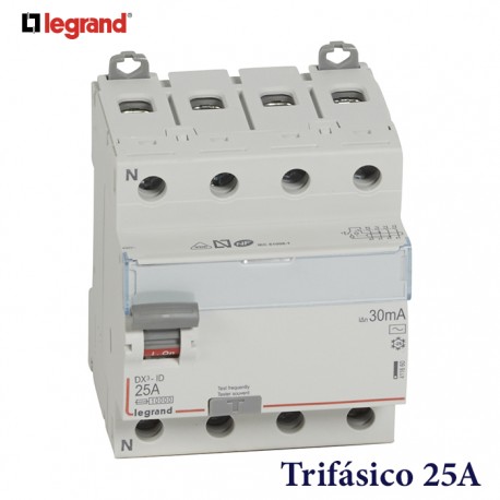 DIFERENCIAL TRIFASICO 25A 400V DX3 4/25/30MA LEGRAND 411660