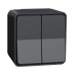 DOBLE CONMUTADOR COMPLETO ESTANCO GRIS DE SUPERFICIE IP55 SCHNEIDER MUREVA STYL MUR35022