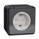 ENCHUFE COMPLETO ESTANCO GRIS DE SUPERFICIE 16A IP55 SCHNEIDER MUREVA STYL MUR36731