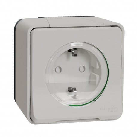 ENCHUFE COMPLETO ESTANCO BLANCO DE SUPERFICIE 16A IP55 SCHNEIDER MUREVA STYL MUR39206