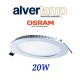DOWNLIGHT LED 20W EMPOTRAR CUADRADO BLANCO 6000K ALVERLAMP DL18PL60AL