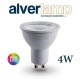 BOMBILLA INTELIGENTE DICROICA LED 4W RGB + WIFI CONEXION GU10 APERTURA 120º ALVERLAMP