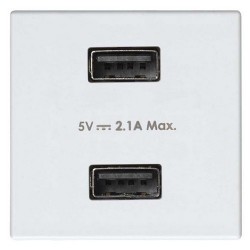CARGADOR DOBLE USB BLANCO 2.1A SIMON 27 2701096-030