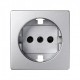TAPA DE ENCHUFE ALUMINIO FRIO 2 P+TT LATERAL SIMON 82 82041-93