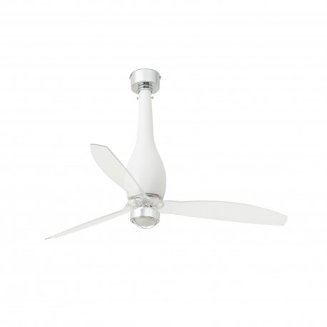 Ventilador de techo blanco mate/transparente con motor DC ETERFAN LED 32001-9 - FARO ILUMINACION