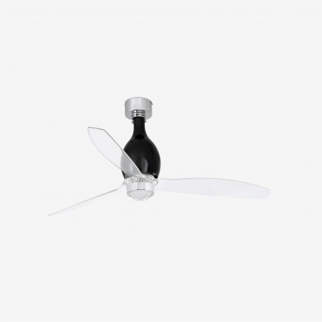 Ventilador de techo negro mate/transparente con motor DC MINI ETERFAN LED 32027-10 - FARO ILUMINACION