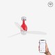 Ventilador de techo rojo brillo/transparente con motor DC SMART MINI ETERFAN LED 32029WP-9 - FARO ILUMINACION