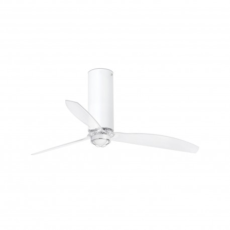 Ventilador de techo blanco brillo/transparente con motor DC TUBE FAN LED 32033-9 - FARO ILUMINACION