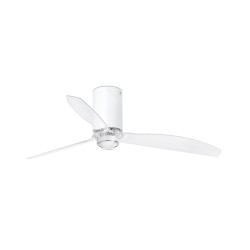 Ventilador de techo blanco mate/transparente con motor DC MINI TUBE FAN LED 32039-9 - FARO ILUMINACION