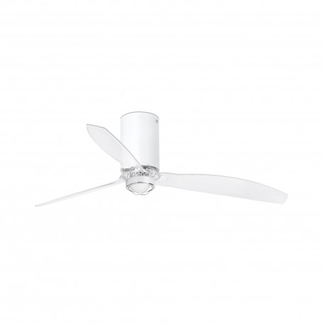Ventilador de techo blanco mate/transparente con motor DC MINI TUBE FAN LED 32039-9 - FARO ILUMINACION