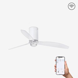Ventilador de techo blanco mate/transparente con motor DC SMART MINI TUBE FAN LED 32039WP-9 - FARO ILUMINACION