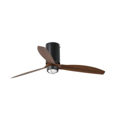 Ventilador de techo negro mate/madera con motor DC MINI TUBE FAN LED 32042-10 - FARO ILUMINACION