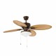 Ventilador de techo marron oscuro LOMBOK 33019 - FARO ILUMINACION