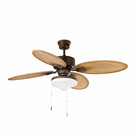 Ventilador de techo marron oscuro LOMBOK 33019 - FARO ILUMINACION
