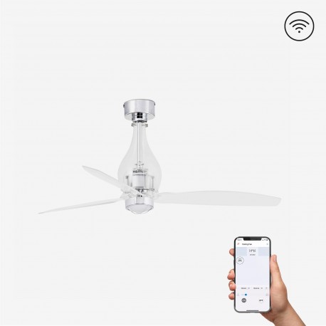 Ventilador de techo transparente con motor DC SMART MINI ETERFAN LED 33382WP-9 - FARO ILUMINACION