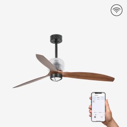 Ventilador de techo negro/madera con motor DC SMART DECO FAN LED 33395DWP-10 - FARO ILUMINACION