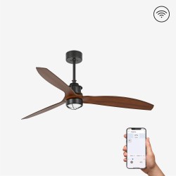 Ventilador de techo negro/madera con motor DC SMART JUST FAN LED 33395WP-10 - FARO ILUMINACION
