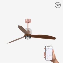 Ventilador de techo cobre/madera con motor DC SMART DECO FAN LED 33399DWP-10 - FARO ILUMINACION