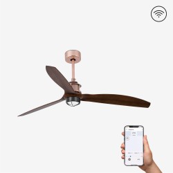 Ventilador de techo cobre/madera con motor DC SMART JUST FAN LED 33399WP-10 - FARO ILUMINACION