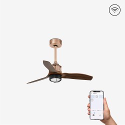 Ventilador de techo cobre/madera 81cm SMART JUST FAN LED 33423WP-10 - FARO ILUMINACION