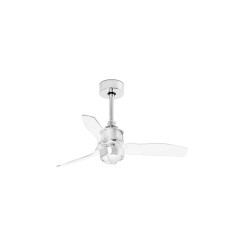 Ventilador de techo cromo/transparente 81cm JUST FAN LED 33426-9 - FARO ILUMINACION