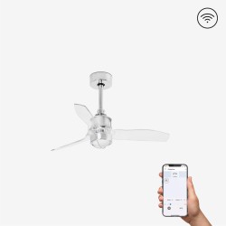 Ventilador de techo cromo/transparente 81cm SMART JUST FAN LED 33426WP-9 - FARO ILUMINACION