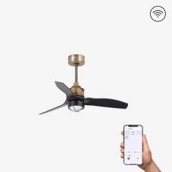 Ventilador de techo oro viejo/negro 81cm SMART JUST FAN LED 33429WP-10 - FARO ILUMINACION