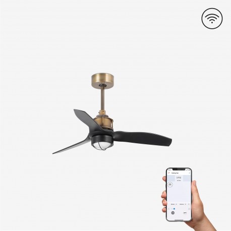 Ventilador de techo oro viejo/negro 81cm SMART JUST FAN LED 33429WP-10 - FARO ILUMINACION