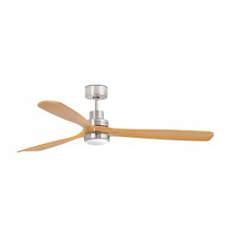 Ventilador de techo niquel mate/pino con motor DC LANTAU-G LED 33560DC - FARO ILUMINACION