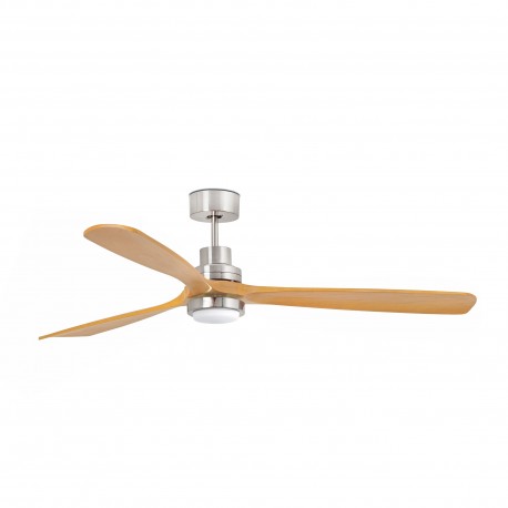 Ventilador de techo niquel mate/pino con motor DC LANTAU-G LED 33560DC - FARO ILUMINACION