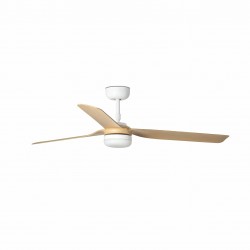 Ventilador de techo blanco/madera clara con motor DC PUNT LED 33816-20 - FARO ILUMINACION