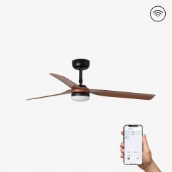 Ventilador de techo negro/madera oscura con motor DC SMART PUNT LED 33817WP-21 - FARO ILUMINACION