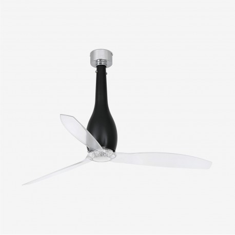 Ventilador de techo negro mate/transparente con motor DC ETERFAN 32003 - FARO ILUMINACION