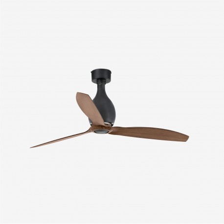Ventilador de techo negro mate/madera con motor DC MINI ETERFAN 32028 - FARO ILUMINACION
