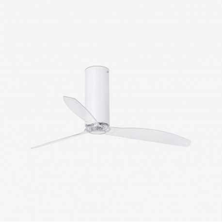 Ventilador de techo blanco mate/transparente con motor DC TUBE FAN 32034 - FARO ILUMINACION
