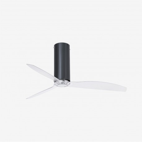 Ventilador de techo negro brillo/transparente con motor DC TUBE FAN 32035 - FARO ILUMINACION