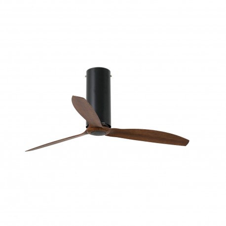 Ventilador de techo negro mate/madera con motor DC TUBE FAN 32037 - FARO ILUMINACION