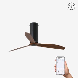 Ventilador de techo negro mate/madera con motor DC SMART TUBE FAN 32037WP - FARO ILUMINACION