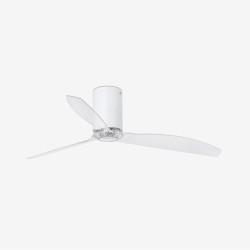 Ventilador de techo blanco mate/transparente con motor DC MINI TUBE FAN 32039 - FARO ILUMINACION