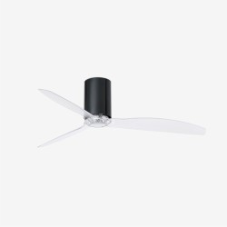 Ventilador de techo negro brillo/transparente con motor DC MINI TUBE FAN 32040 - FARO ILUMINACION