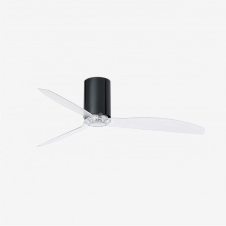 Ventilador de techo negro brillo/transparente con motor DC MINI TUBE FAN 32040 - FARO ILUMINACION