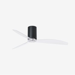 Ventilador de techo negro mate/transparante con motor DC MINI TUBE FAN 32041 - FARO ILUMINACION
