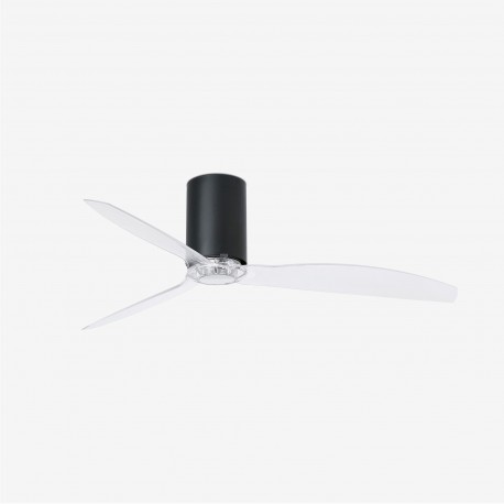 Ventilador de techo negro mate/transparante con motor DC MINI TUBE FAN 32041 - FARO ILUMINACION
