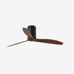 Ventilador de techo negro mate/madera con motor DC MINI TUBE FAN 32042 - FARO ILUMINACION