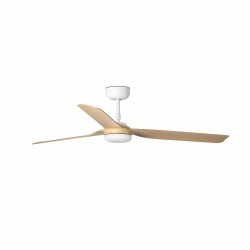 Ventilador de techo blanco/madera clara con motor DC SMART PUNT 33816WP - FARO ILUMINACION